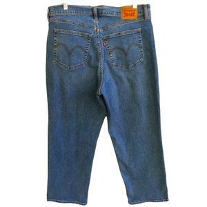 36x26 Levi's Wedgie Straight Jeans Button Fly Medium Wash High Waist 16W Short
